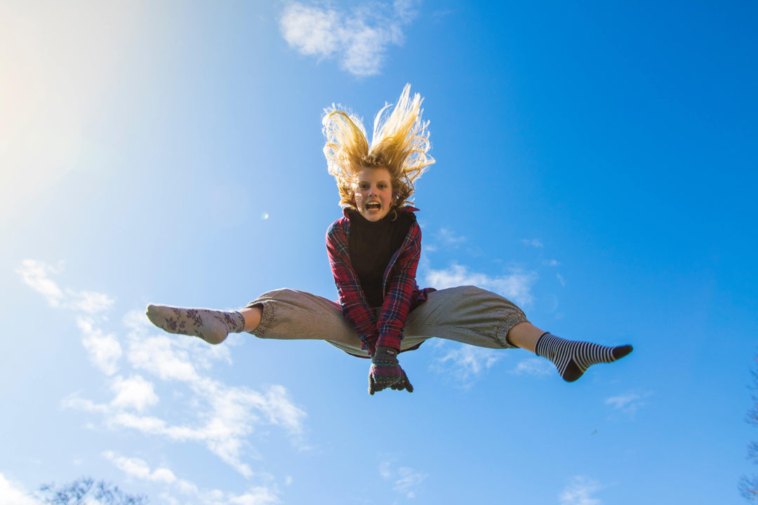 jumping in air