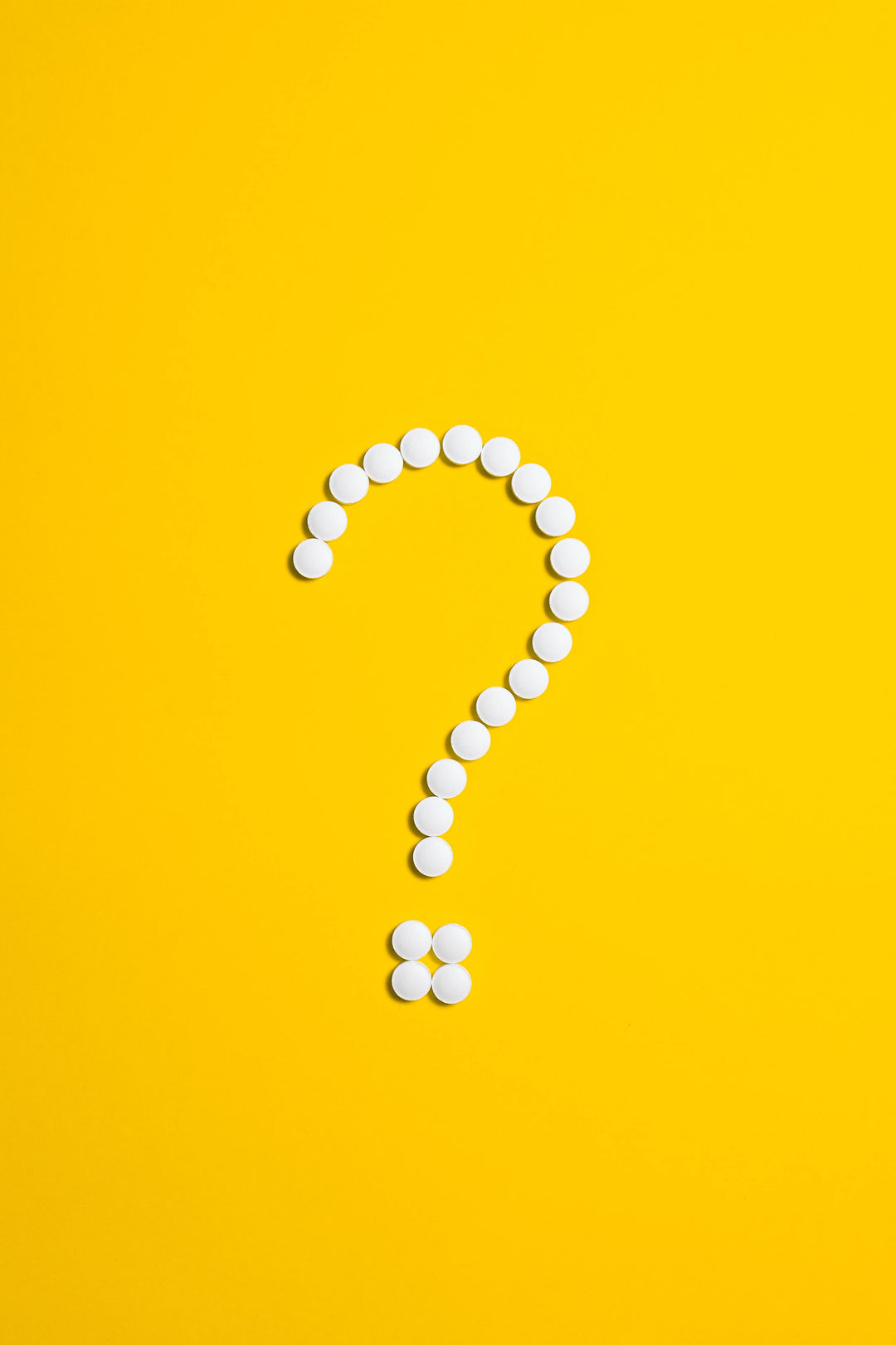 question mark made out of tablets