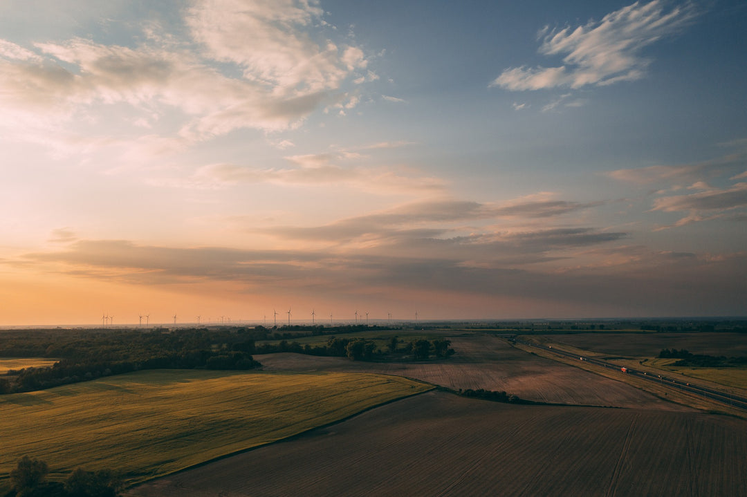 sustainability represented with fields