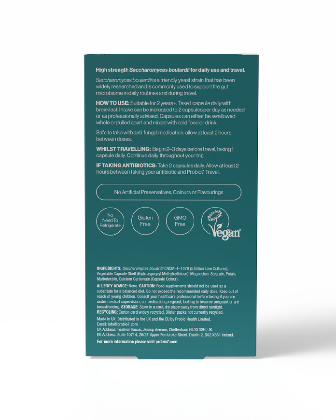 Travel - Targeted Gut Support with high strength Boulardii